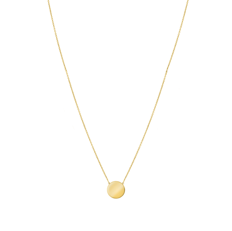 Kette aus 375 Gold mit Anhänger, rund, 1 cm