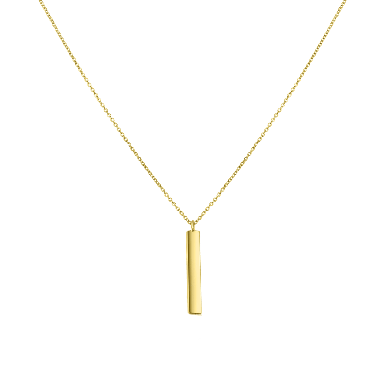 9 Karaat ketting met hanger bar 2cm
