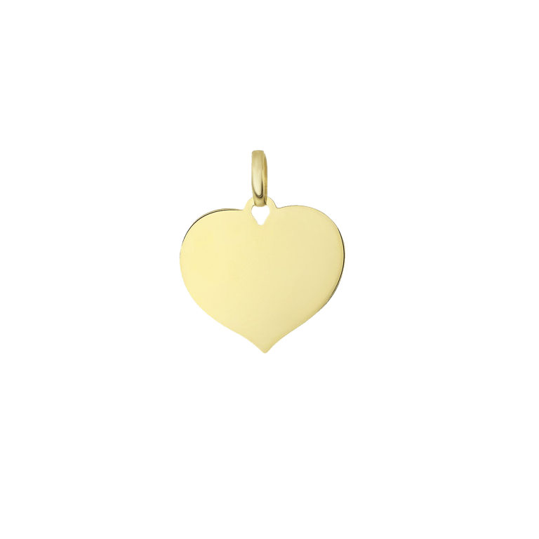 Anhänger aus 375 Gold, Gravurplatte, Herz