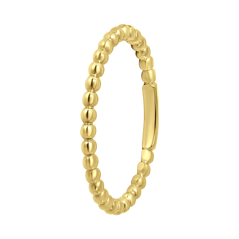 14 Karaat geelgouden ring pareldraad