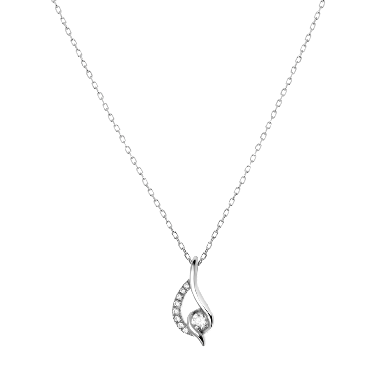 Silberkette mit zirkoniabesetztem Anhänger