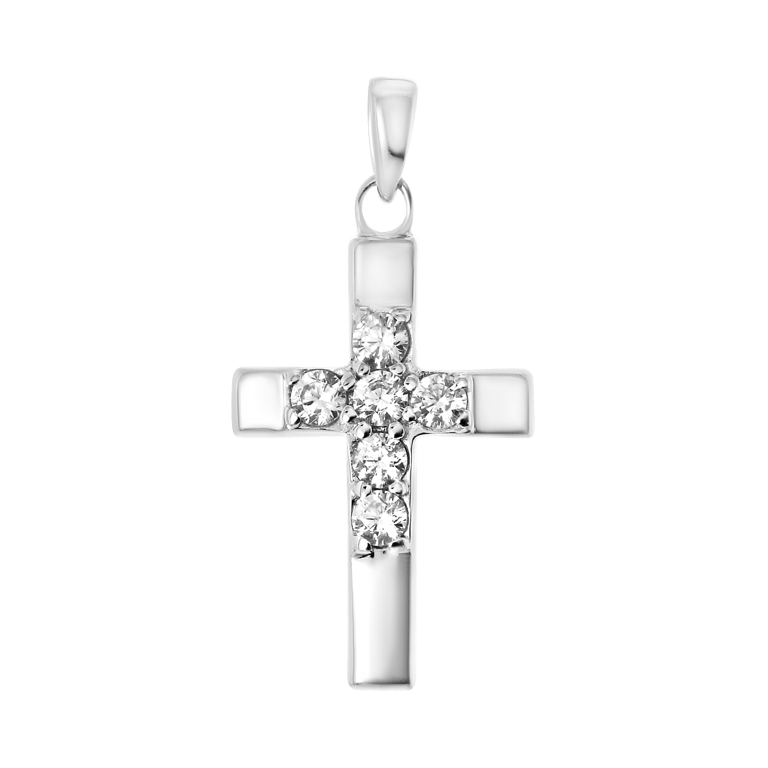 Anhänger aus 925 Silber, Kreuz mit Zirkonia