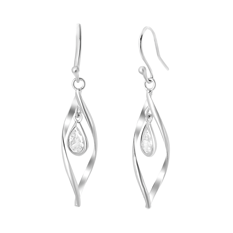 Ohrringe, 925 Silber, Fantasie, Zirkonia