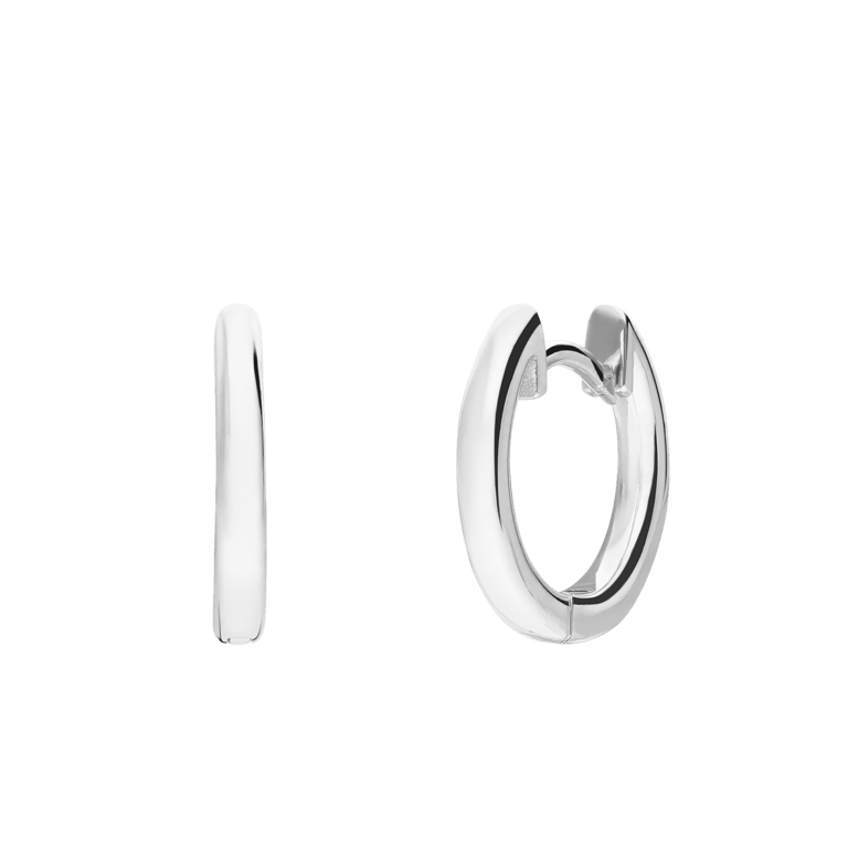 Runde Ohrringe aus 925 Silber, 14 mm