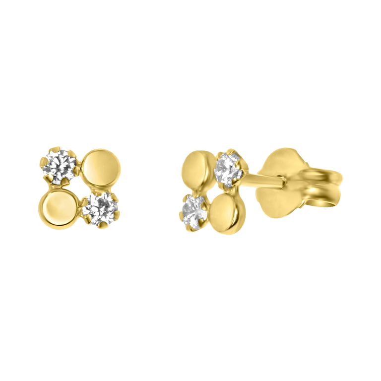 Ohrringe, 585 Gelbgold, mit Zirkonia