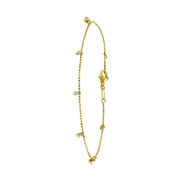 Armband aus 585 Gelbgold mit Charms mit Zirkonia