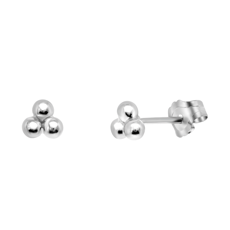 Ohrringe aus 925 Silber, Punkte, Bali