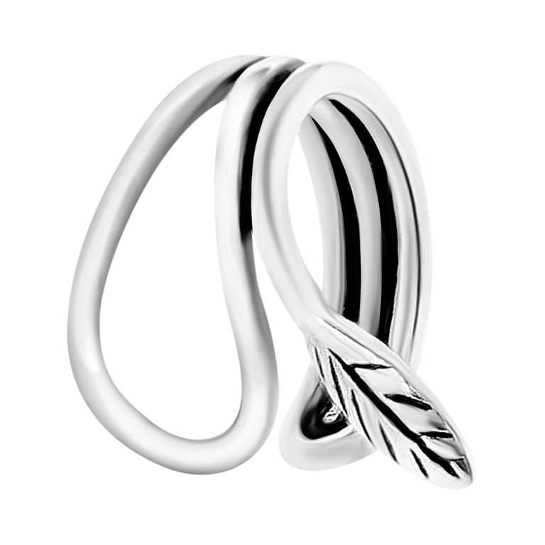 Zilveren ear cuff veer 10mm Bali