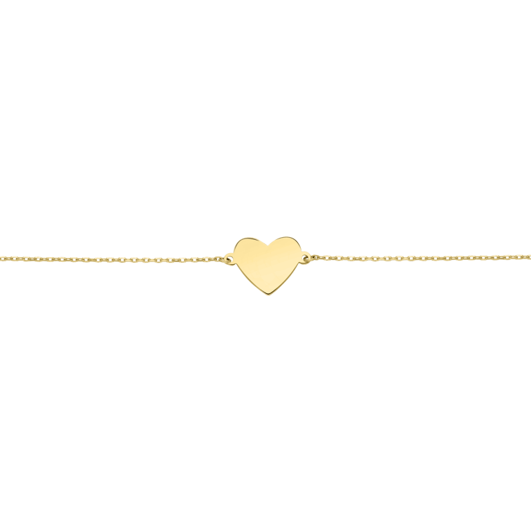 Armband aus 585 Gelbgold mit herzförmiger Gravurplatte