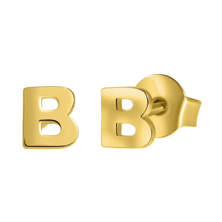 Ohrring Alphabet aus 585 Gelbgold, pro Stück