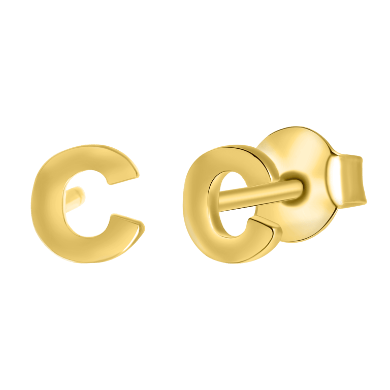 14 karaat geelgouden oorbel alfabet per stuk voor dames