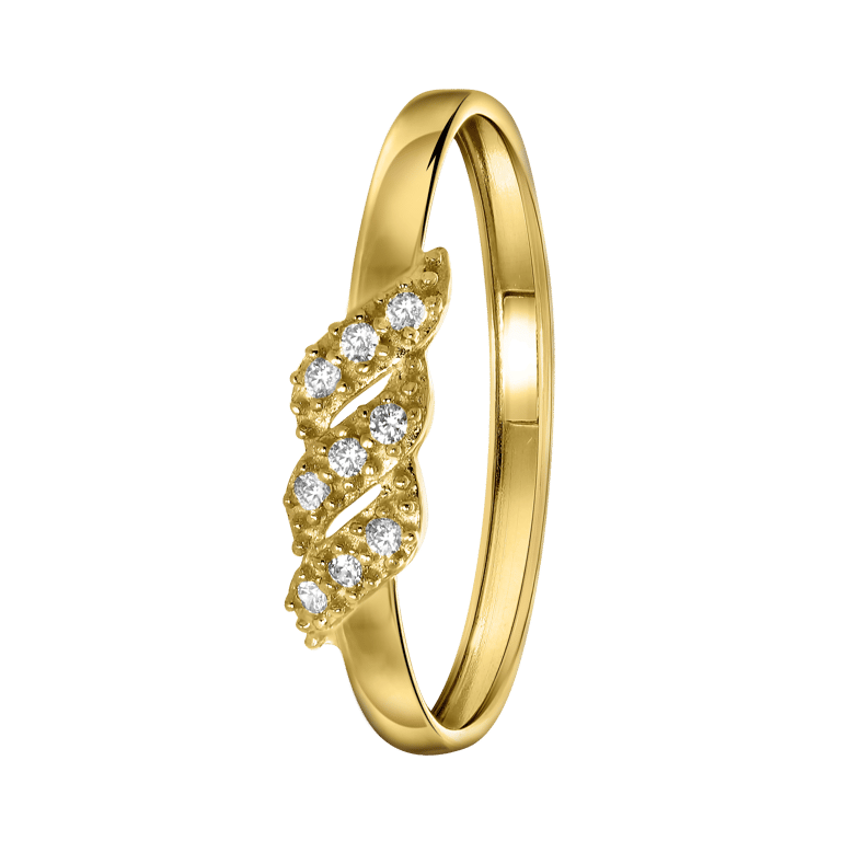 Damenring mit Zirkonia aus 586 Gelbgold