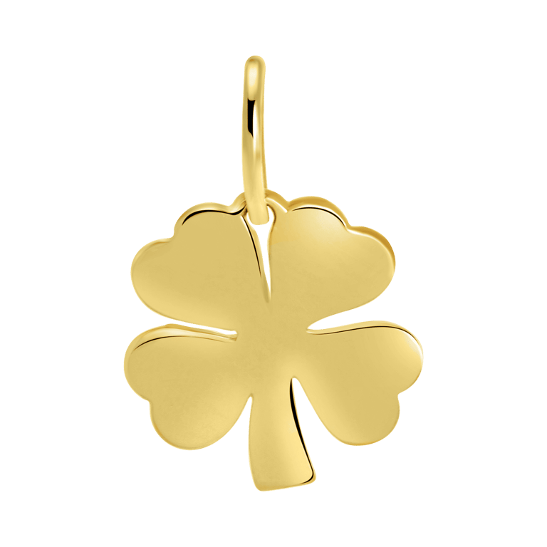 14 karaat geelgouden hanger klaver