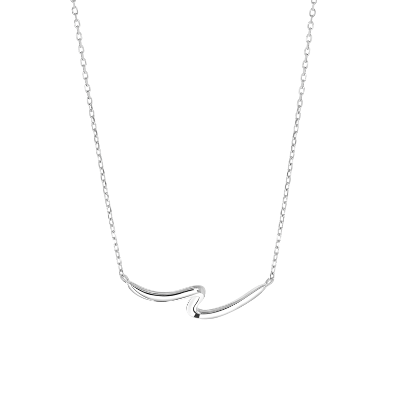 Kette aus 925 Silber mit wellenförmigem Anhänger