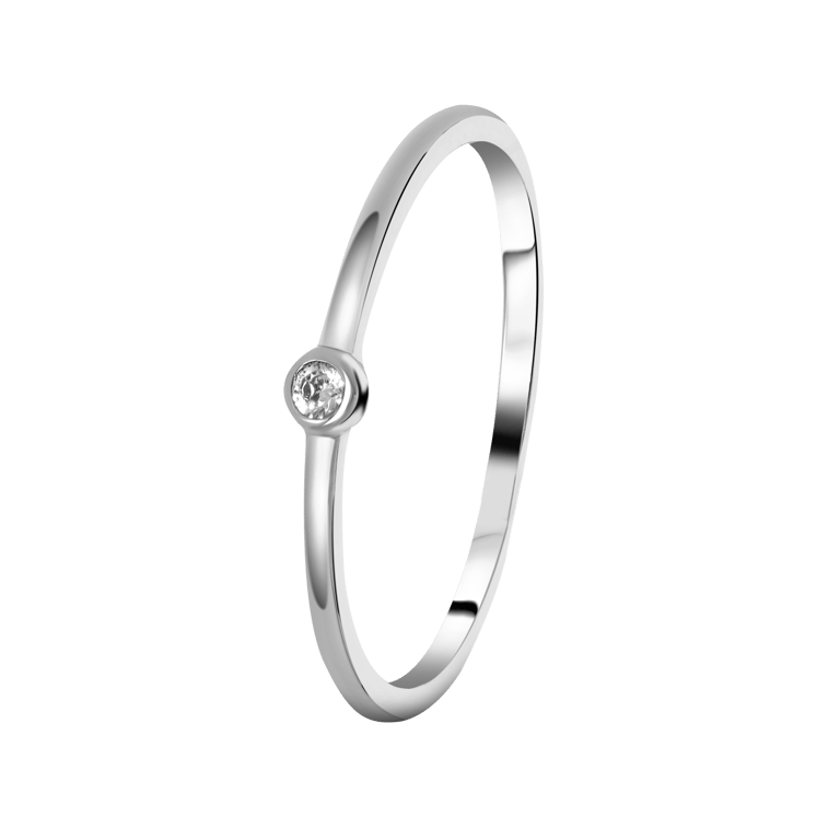 Zilveren ring met zirkonia