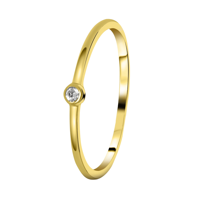 Zilveren goldplated ring met zirkonia voor dames