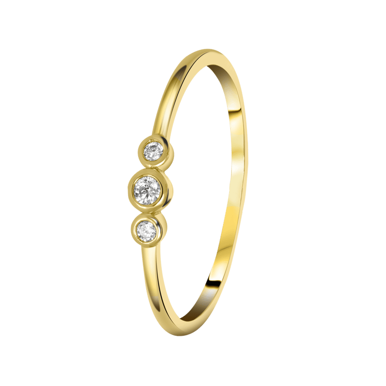 Zilveren goldplated ring met zirkonia voor dames