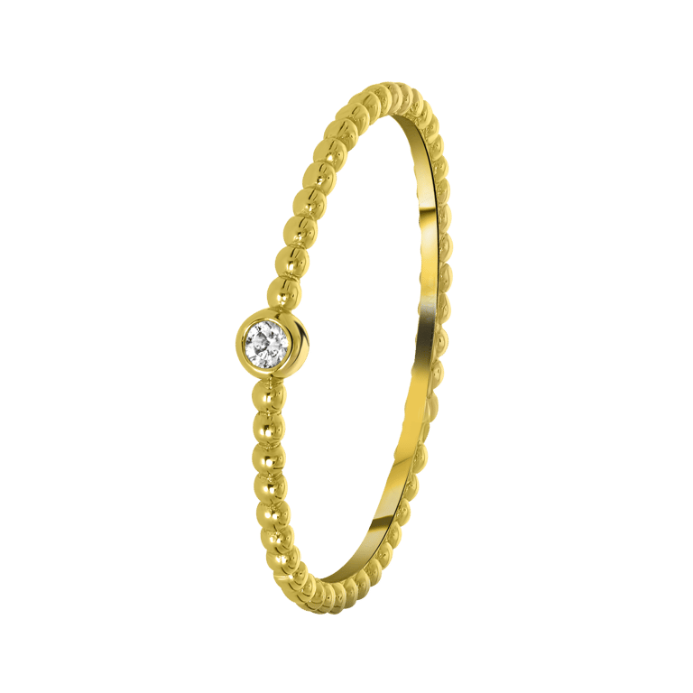 Zilveren goldplated ring met zirkonia voor dames