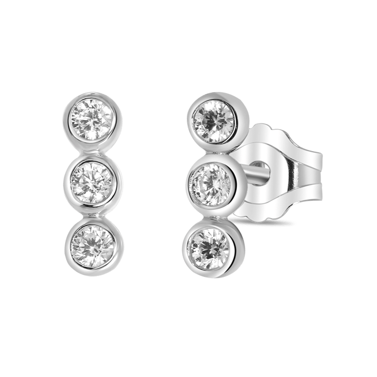 Zilveren oorbellen met zirkonia