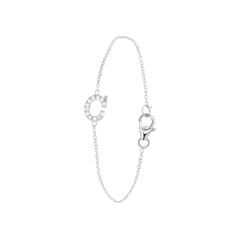 Silberarmband, Buchstabe mit Zirkonia