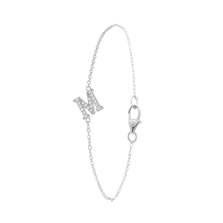 Silberarmband, Buchstabe mit Zirkonia