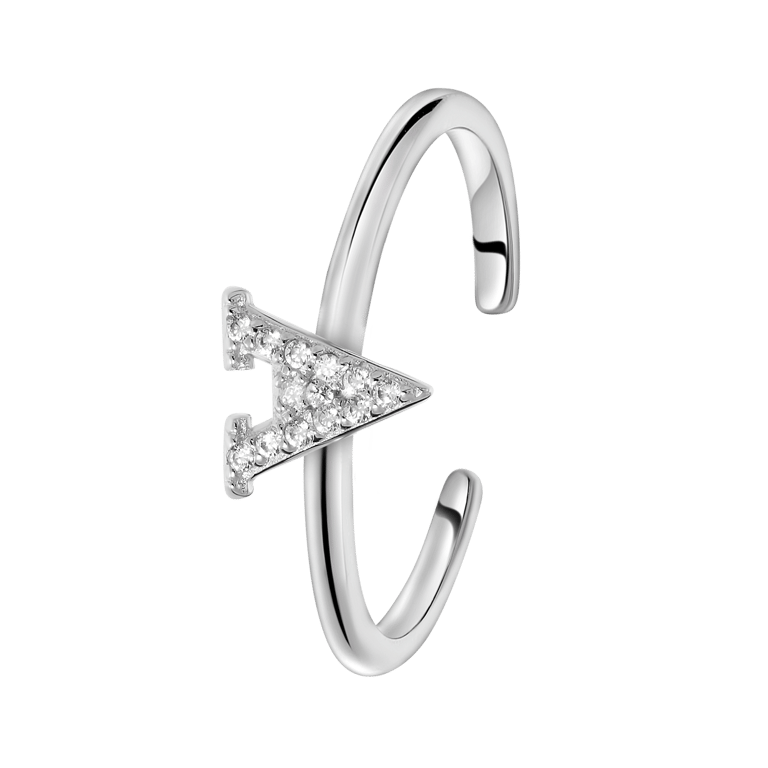 Silberring, Buchstabe mit Zirkonia