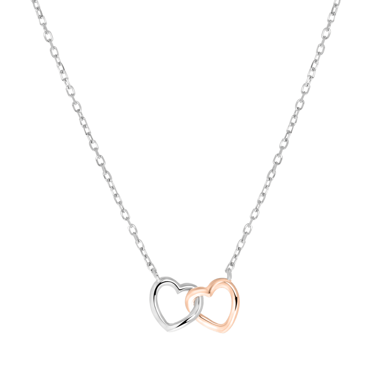 Zilveren goldplated ketting met hanger hart voor dames