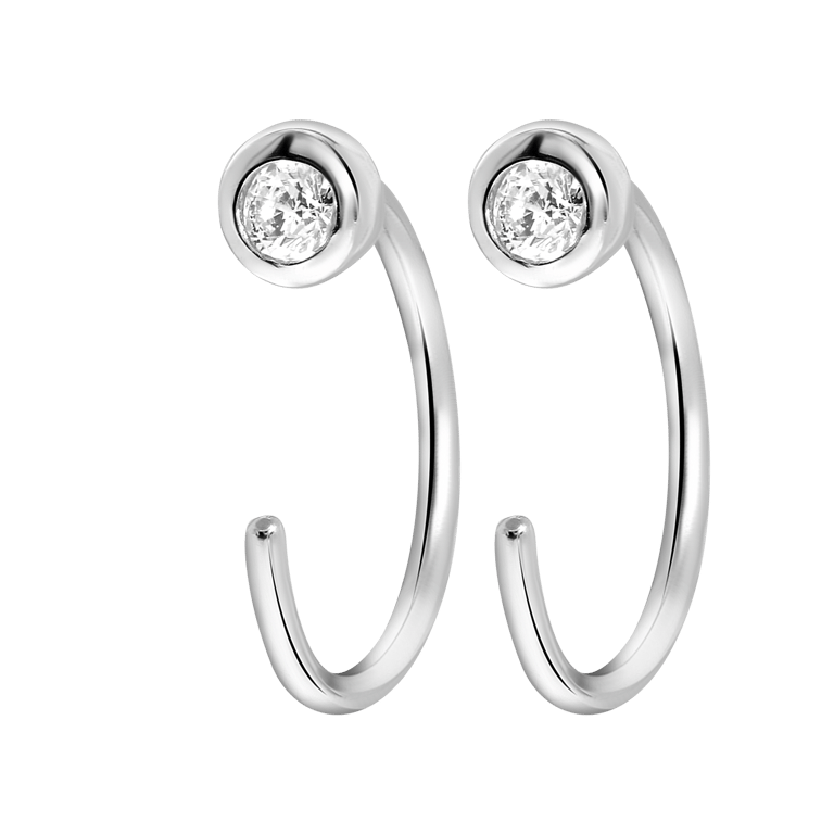 Ohrringe, 925 Silber, Zirkonia