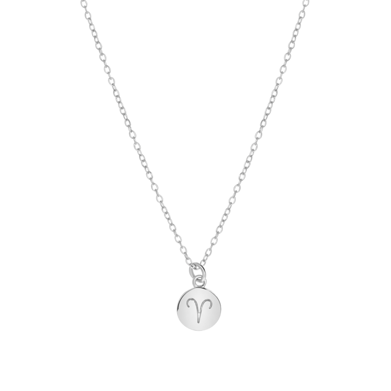 Zilveren ketting&hanger disc sterrenbeeld
