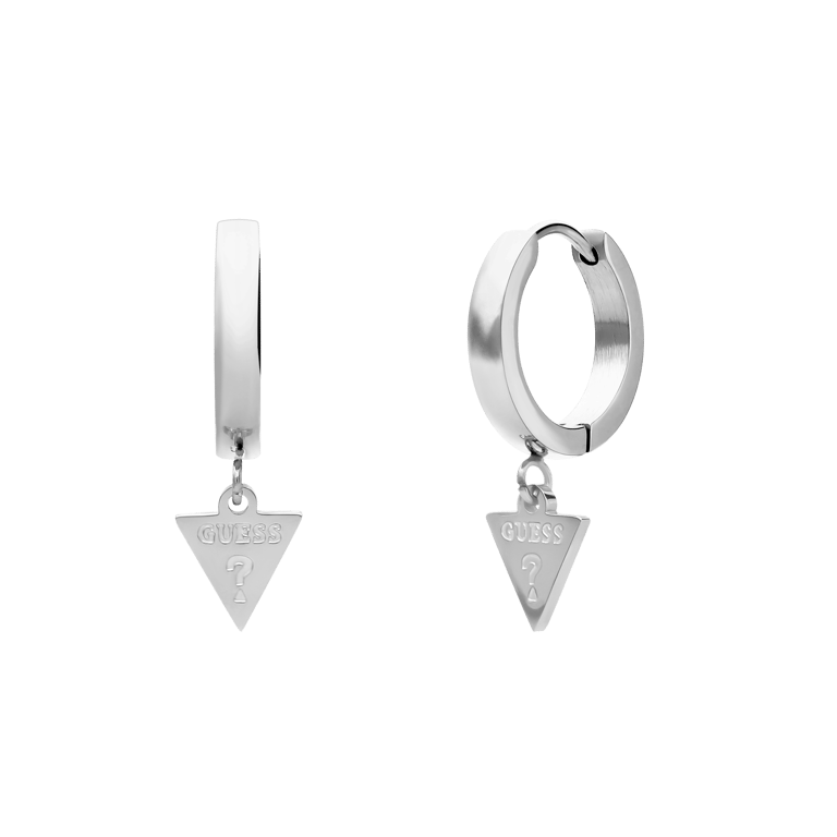 Guess stainless steel oorringen triangle 15mm voor dames