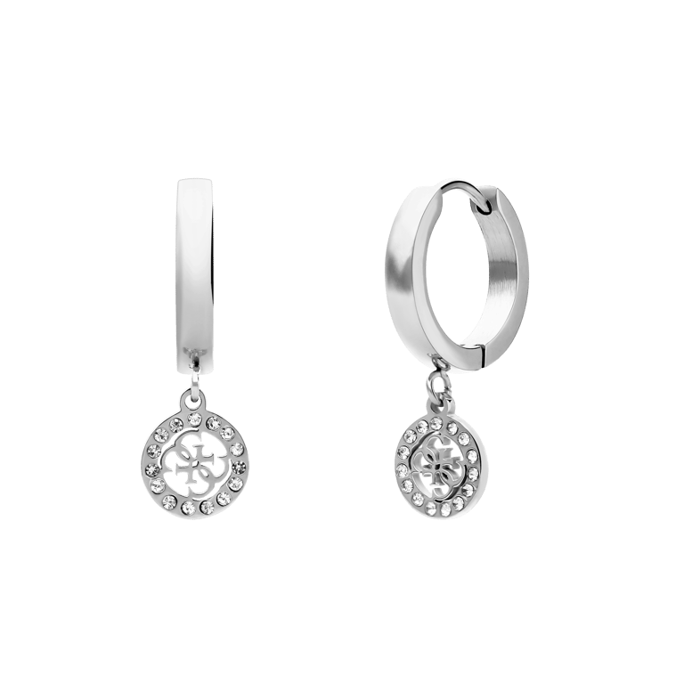 Guess stainless steel oorringhangers 4g logo 15mm voor dames