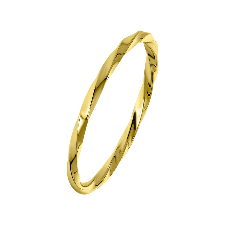 Zilveren ring goldplated twist