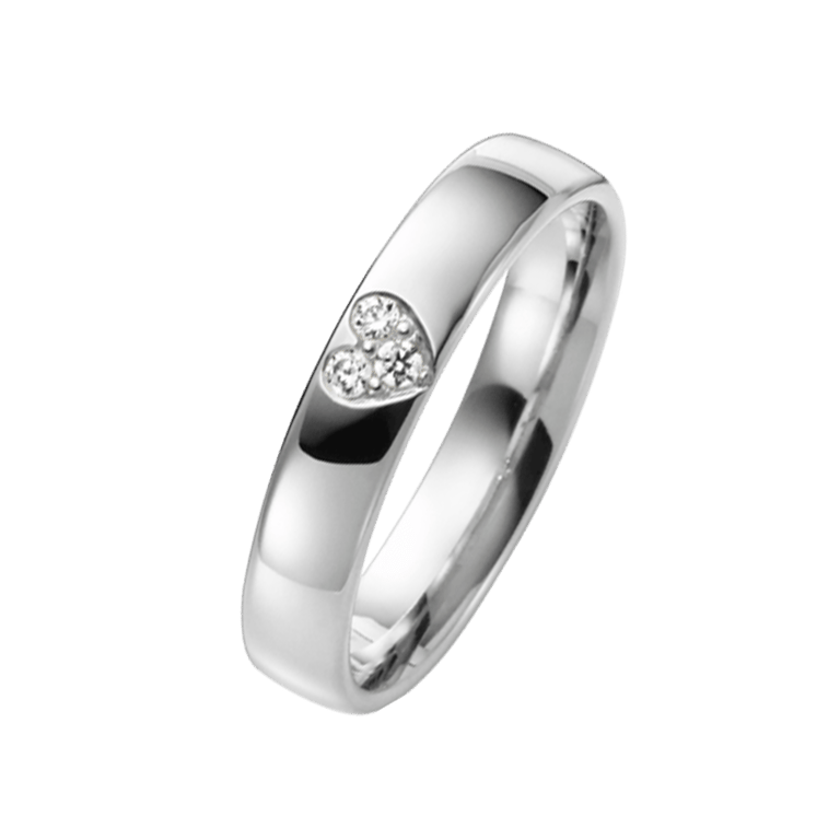 14K witgouden trouwring diamant Duizendschoon H93W