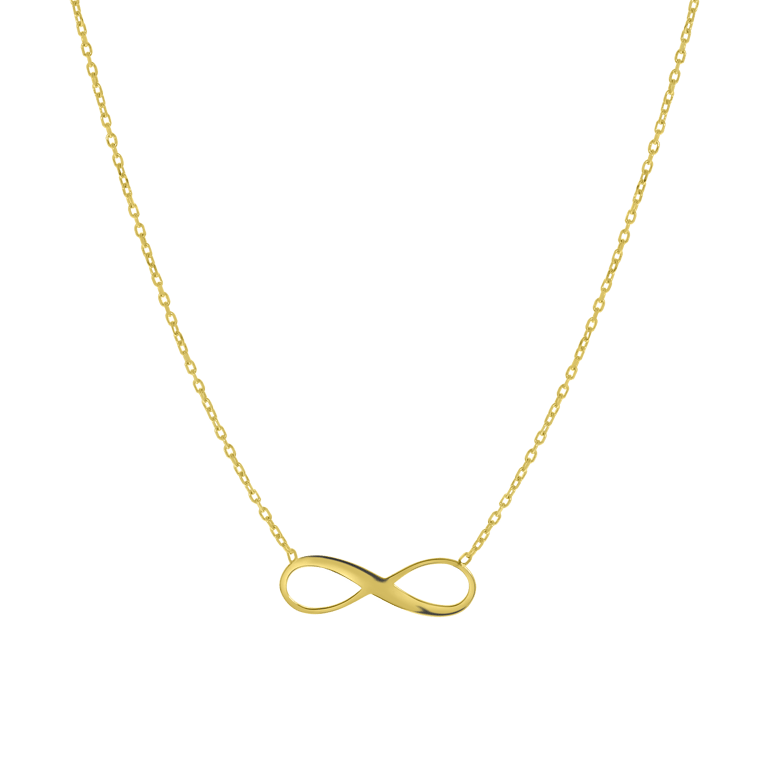 Halskette mit Infinity-Anhänger, 375 Gold