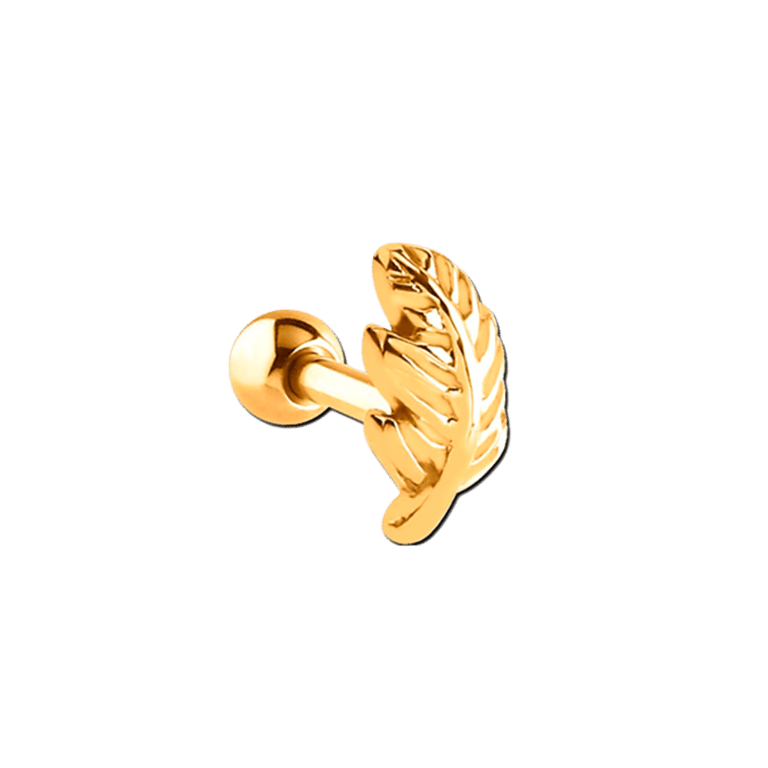 Stainless steel goldplated helixpiercing veer voor dames