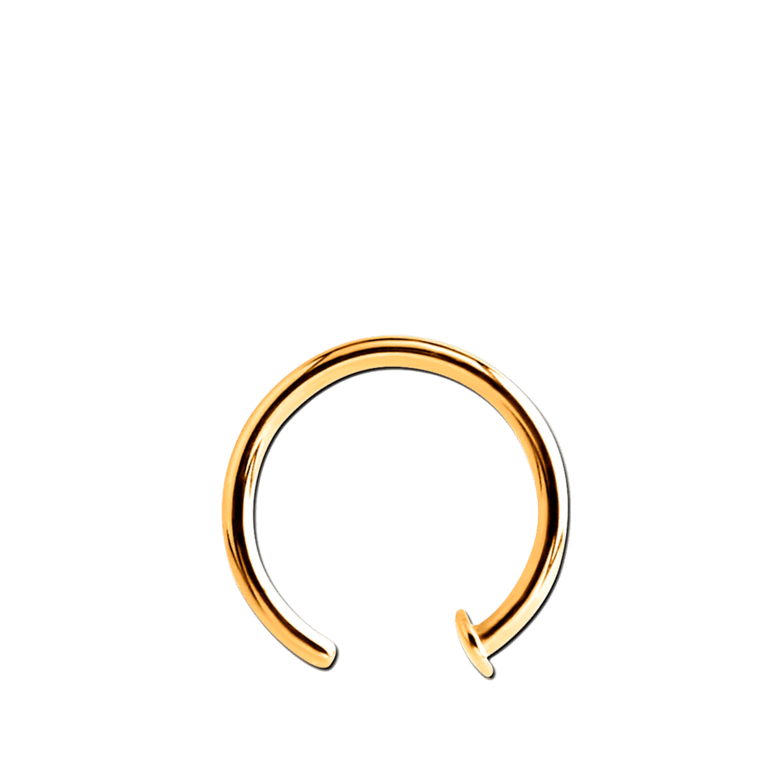 Stainless steel neuspiercing goldplated ring