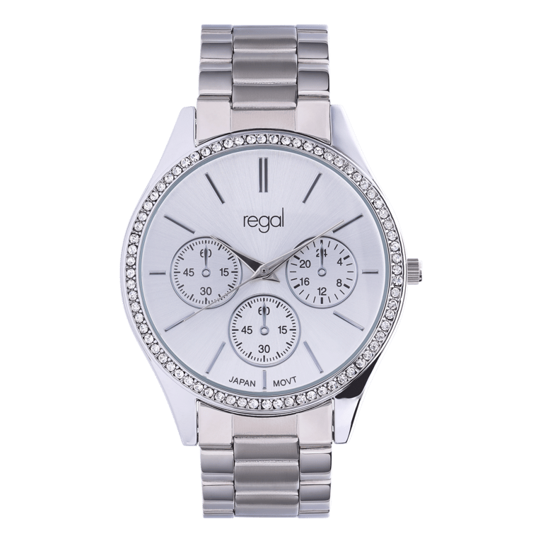 Regal Set Damenarmbanduhr silberfarben mit Armband RG3414-632