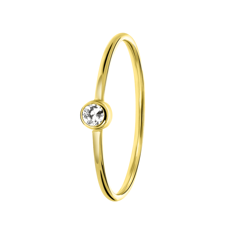 Ring aus 585 Gelbgold mit weißem Zirkonia