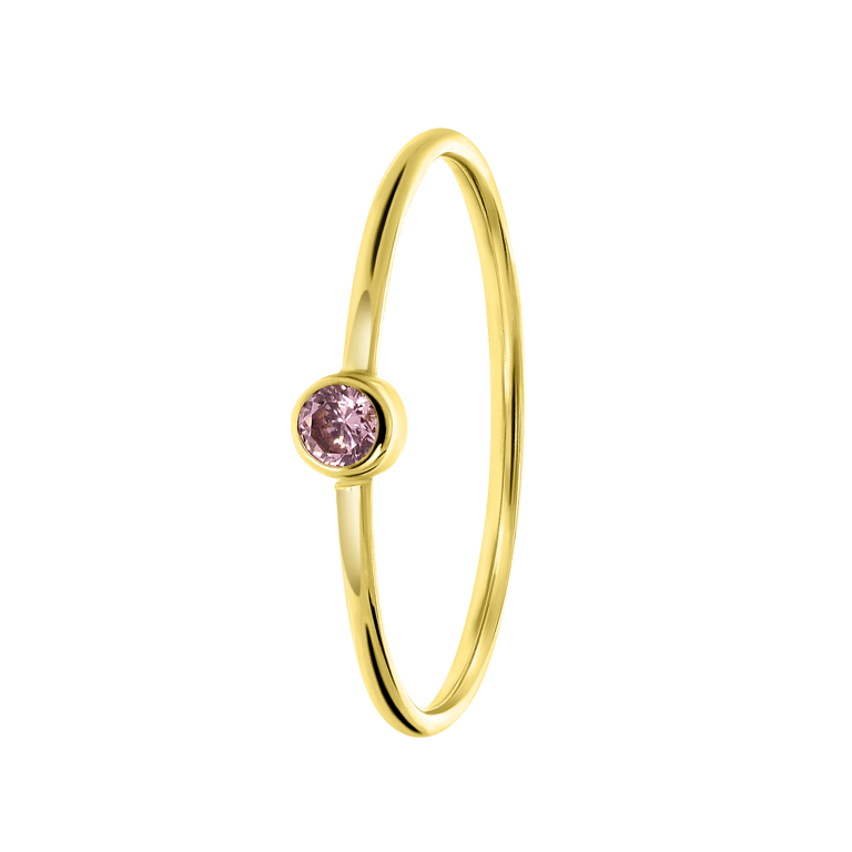 Ring aus 585 Gelbgold mit hellrosa Zirkonia