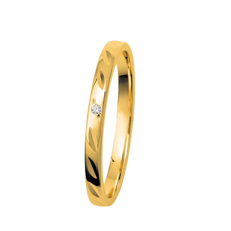 14K geelgouden dames trouwring diamant Wonder H228