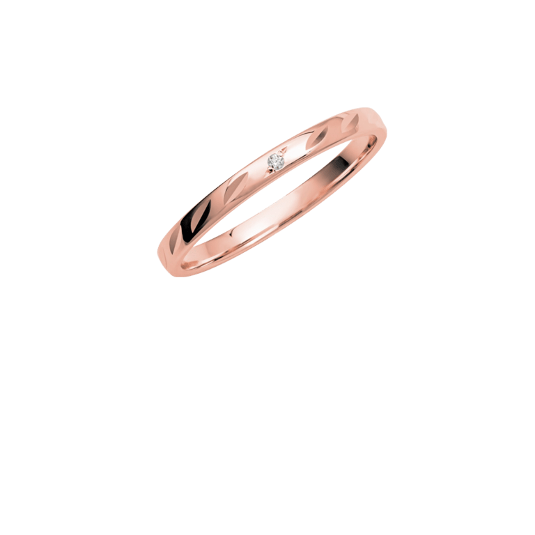Trauring für Damen, 585 Rotgold, Wonder, Diamant, H228R