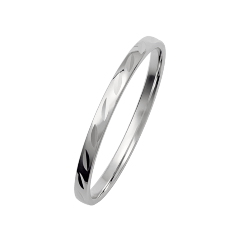 Trauring für Damen, 585 Weißgold, Wonder, H231