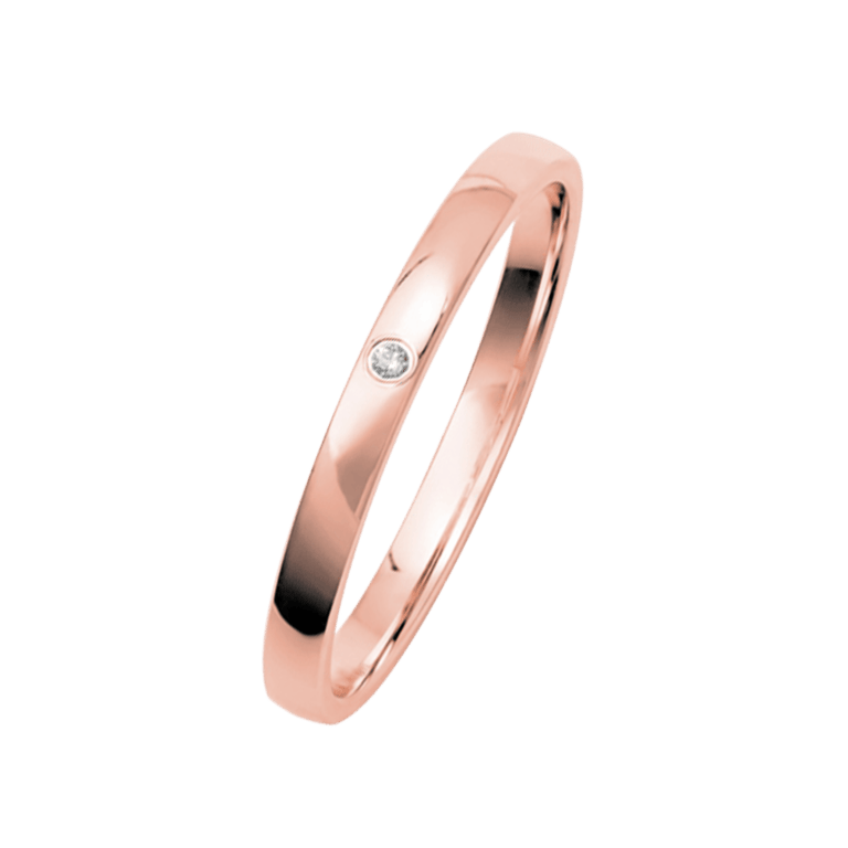 Trauring für Damen, 585 Rotgold, Diamant, Gentle, H236R