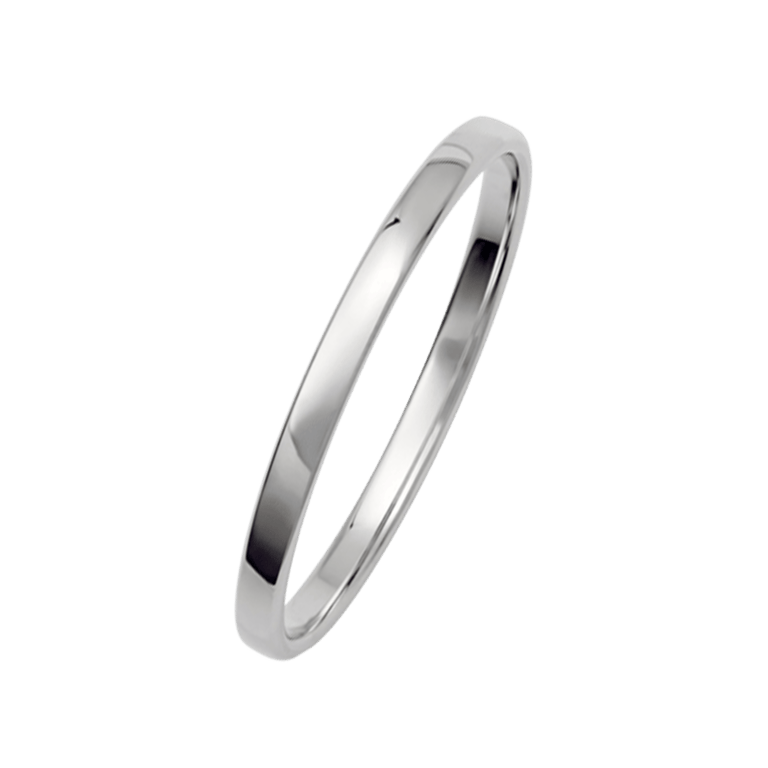 Trauring für Damen, 375 Weißgold, Gentle, H239