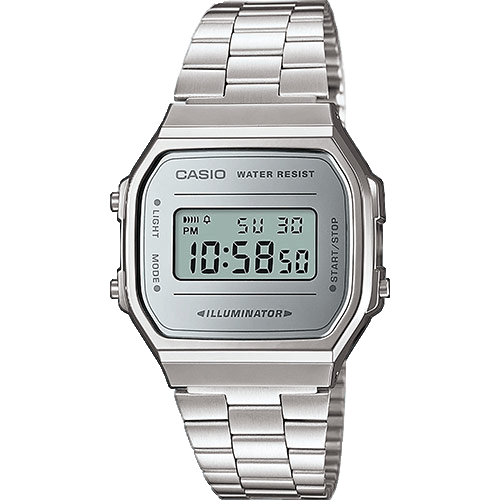 Casio Retro Digitaluhr silberfarben A168WEM-7EF
