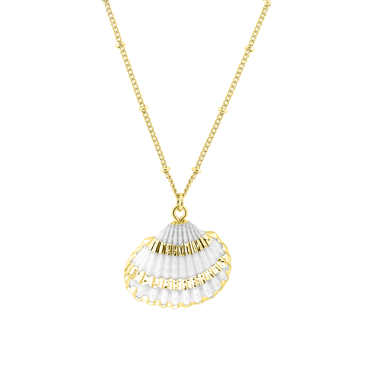 Goudkleurige bijoux ketting met schelp