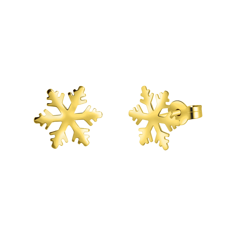 14 Karaat geelgouden oorbellen sneeuwvlok