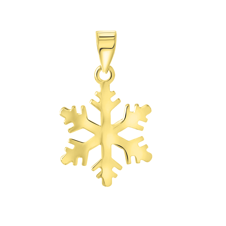 Anhänger, 585 Gelbgold, Schneeflocke