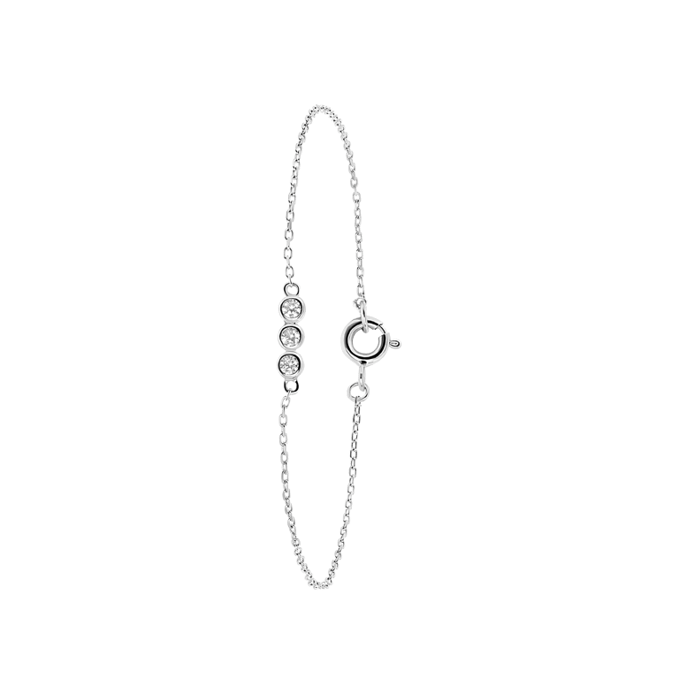 Armband, 925 Silber, 3 Kreise, Zirkonia
