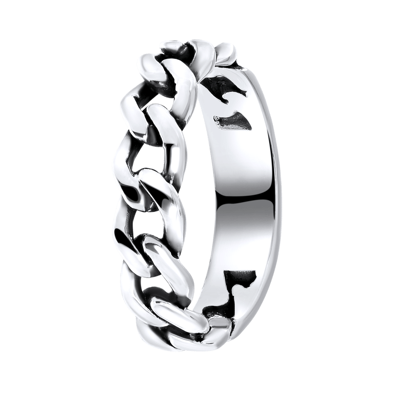 Zilveren ring Bali gourmetschakel